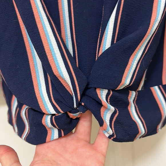 Pink Republic Navy Blue Front Knot Shirt Size M - Picture 4 of 13